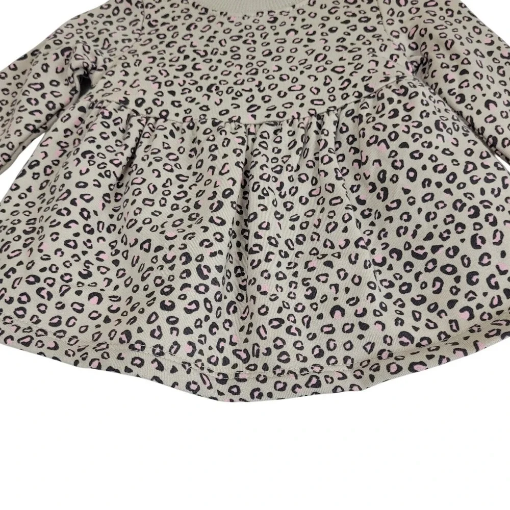 Carter's Baby Girls Newborn 2-pc dress Set animal print leopard diaper cover tan